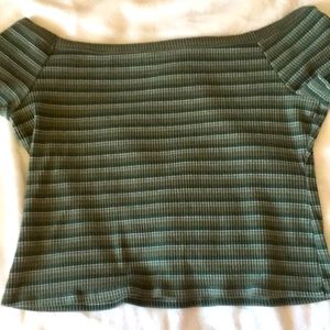 Off the shoulder crop top shirt